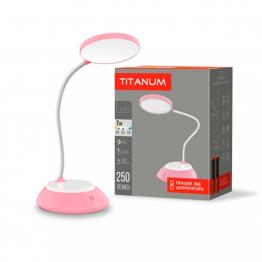 LED table lamp TITANUM TLTF-022P 7W 3000-6500K USB pink