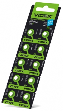 Button cell batteries Videx AG 0/LR521 BLISTER CARD 10 pcs