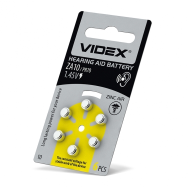 Zinc Air battery Videx ZA10 (PR70) BLISTER 6