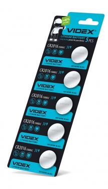 Lithium battery Videx CR2016 5pcs BLISTER CARD