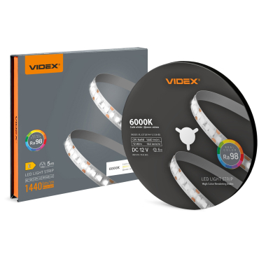 LED стрічка VIDEX DC12V 60W 5M 6000K Ra98 IP20 (VL-LST28144-12126-B5) - фото