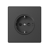 Single schuko socket coal black VIDEX NOTA (VF-NT-SK1G-BL) - photo №2