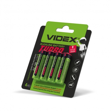 Alkaline battery Videx LR6/AA Turbo 4pcs BLISTER