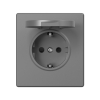 Single schuko socket with cover grey graphite VIDEX NOTA (VF-NT-SK1GC-GR) - photo №2