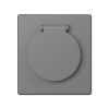 Single schuko socket with cover grey graphite VIDEX NOTA (VF-NT-SK1GC-GR) - photo №3