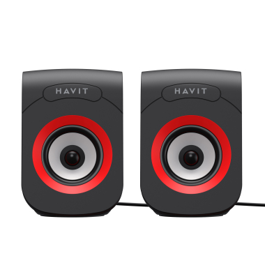 Стерео колонки HAVIT SK599 USB 6W Black/Red - фото №2