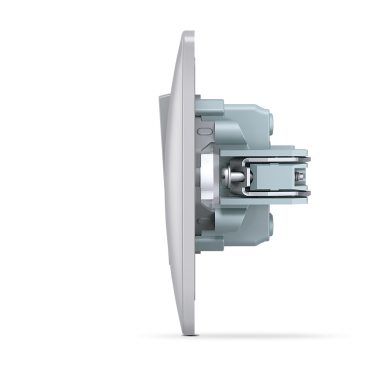 Вимикач одноклавішний з підсвіткою срібний шовк VIDEX BINERA - фото №4