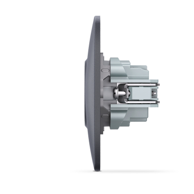 Розетка одинарна із заземленням чорний графіт VIDEX BINERA - фото №4