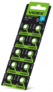 Батарейка часовая Videx AG 1/LR621 BLISTER CARD 10 шт