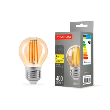 LED лампа TITANUM  Filament G45 4W E27 2200K бронза - фото