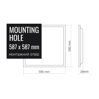 LED panel VIDEX 48W 6000K  matt 2pcs / pack - photo №6