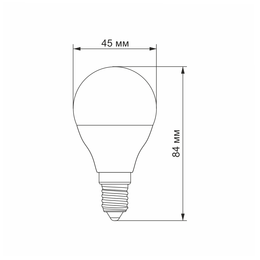 LED лампа VIDEX  G45e 3.5W E14 4100K