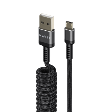 Кабель спіральний Micro USB HAVIT HV-CB6250 2.4A 1.5м - фото №2