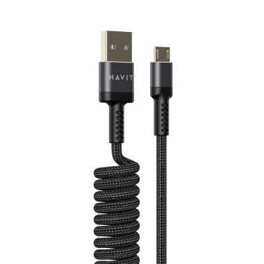 Кабель спіральний Micro USB HAVIT HV-CB6250 2.4A 1.5м - фото №3