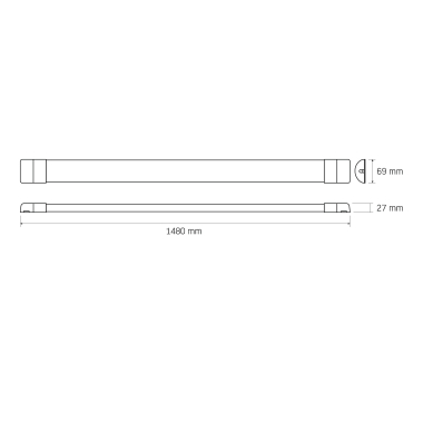 LED світильник лінійний магістральний VIDEX BN02 45W 1.5М 4000K-5000K-6500K - photo №3