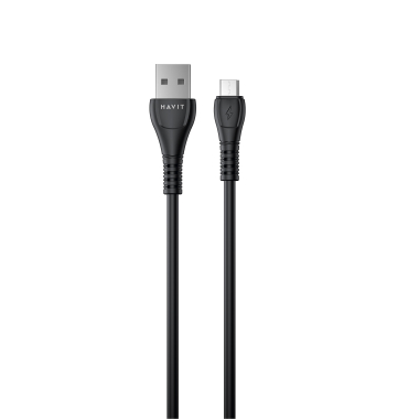 Кабель USB - Micro USB HAVIT HV-CB640C 2.1A 1.8м Black - фото