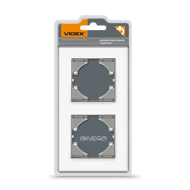 Рамка біле скло на 2 місця вертикальна VIDEX BINERA - фото