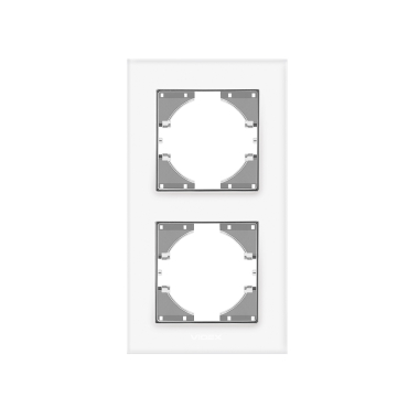 Рамка біле скло на 2 місця вертикальна VIDEX BINERA - фото №2