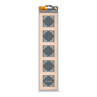 Рамка мідний алюміній на 5 місць горизонтальна VIDEX BINERA - фото