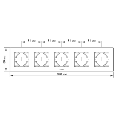 Рамка мідний алюміній на 5 місць горизонтальна VIDEX BINERA - фото №3