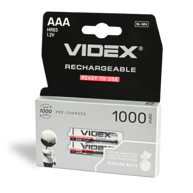 Batteries Videx HR03/AAA 1000mAh double blister/2pcs