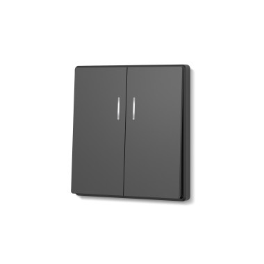 Switch 2 gang with LED backlight coal black VIDEX NOTA (VF-NT-SW2L-BL) - photo