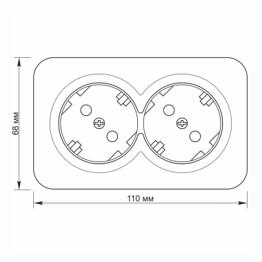 IP20 Розетка зовнішня подвійна із заземленням чорний графіт VIDEX BINERA - фото №4