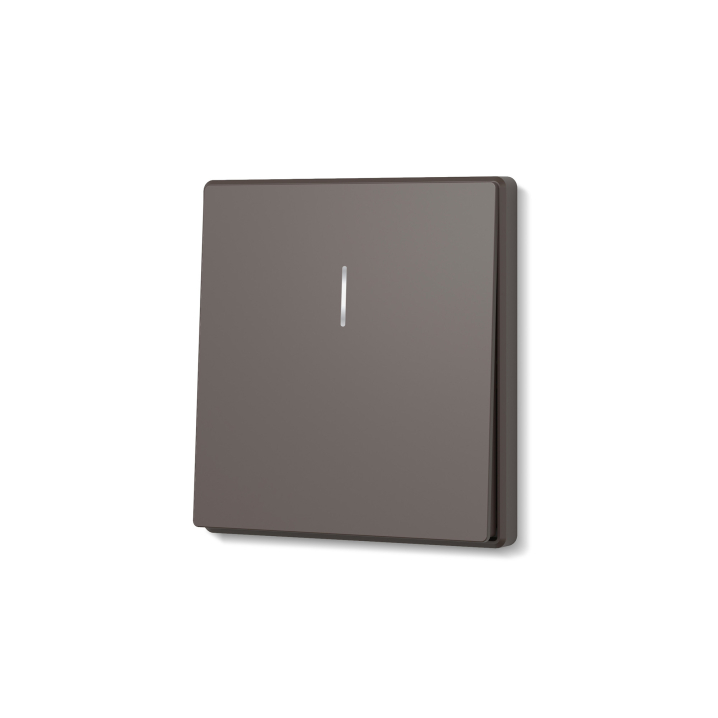 Вимикач одноклавішний з підсвіткою мокко VIDEX NOTA (VF-NT-SW1L-BR) - фото