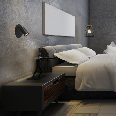 Світильник VIDEX під лампу GU10 настінний з підсвіткою та кнопкою чорний (VL-SPF24E-B) - фото №3