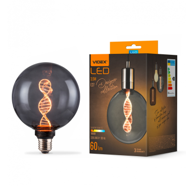 LED лампа VIDEX Filament VL-DNA-G125-S 3.5W E27 1800K Smoky - фото