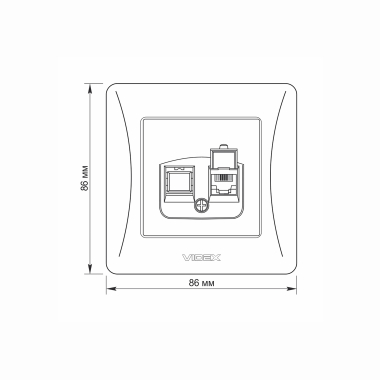 Розетка CAT3 одинарна телефонна чорний графіт VIDEX BINERA - фото №5