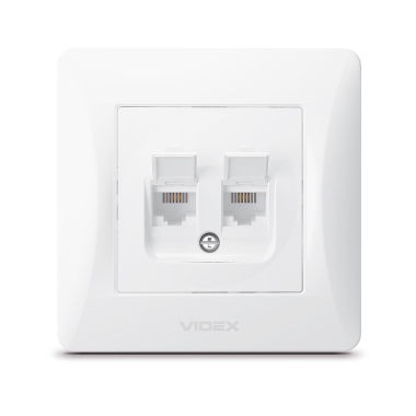 Розетка CAT3+CAT3 подвійна телефонна біла VIDEX BINERA - фото №2