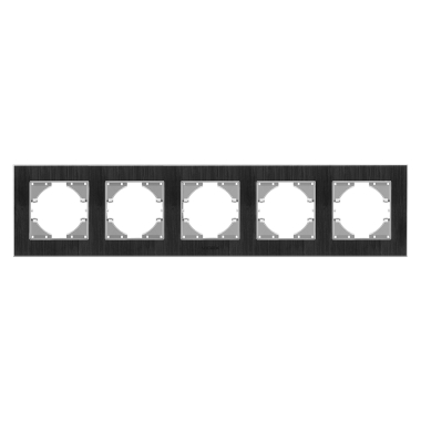 Рамка чорний алюміній на 5 місць горизонтальна VIDEX BINERA - фото №2