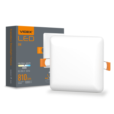 LED square frameless lamp VIDEX VLE-DLFS-094 9W 4000K 220V - photo