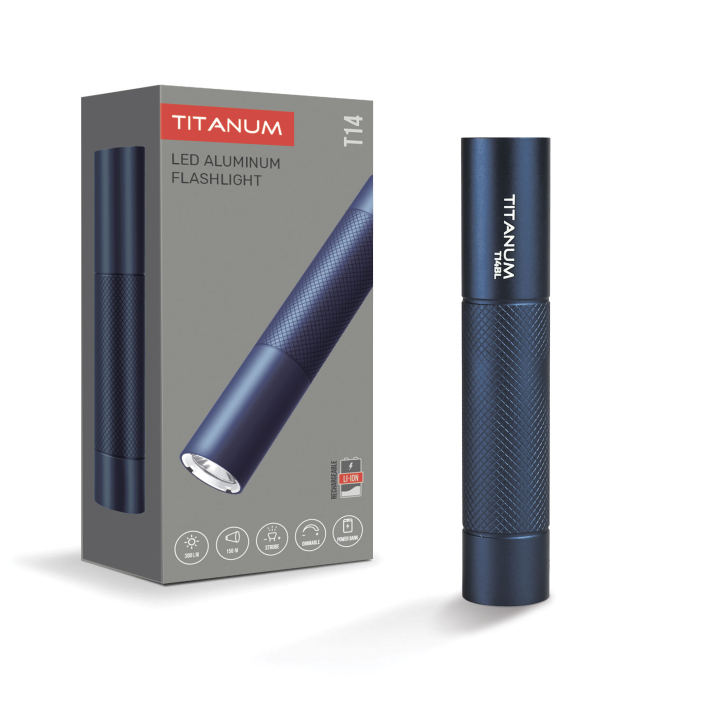 Портативний світлодіодний ліхтарик TITANUM TLF-T14BL 300Lm 5000K Blue - фото