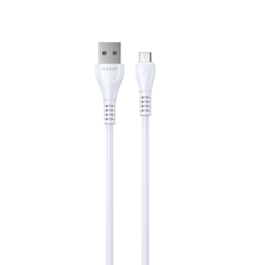 Кабель USB - Micro USB HAVIT HV-CB640C 2.1A 1.8м White - фото