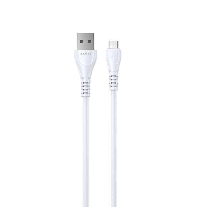 Кабель USB - Micro USB HAVIT HV-CB640C 2.1A 1.8м White - фото