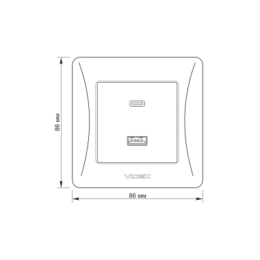 Розетка USB-A + USB-C PD20W срібний шовк VIDEX BINERA - фото №5