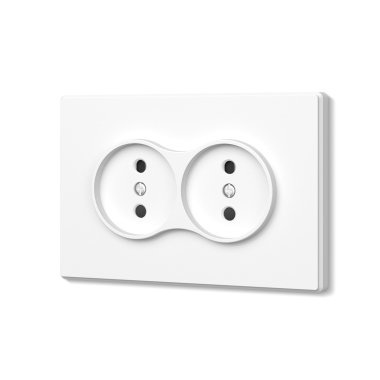 Розетка подвійна без заземлення біла матова VIDEX NOTA (VF-NT-SK2-WH) - photo