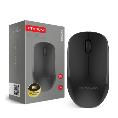 Бездротова миша дворежимна TITANUM MS002WB Black (2.4GHz + BT) - фото