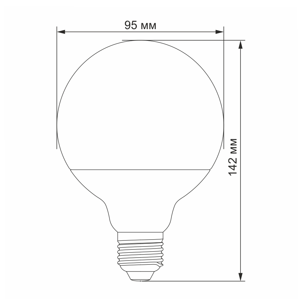 LED лампа VIDEX  G95e 15W E27 3000K