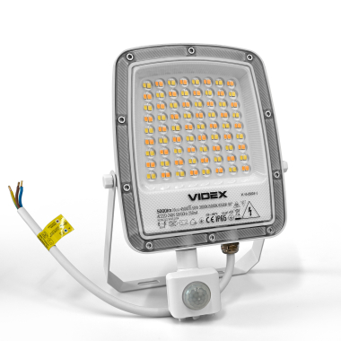 LED Floodlight VIDEX F5 50W 3000-5000-6500K with motion sensor 230V White (VL-F5-050CW-S) - photo №3