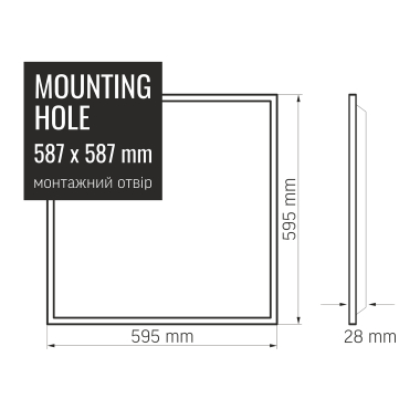 LED panel VIDEX 60W 4100K 220V matt 2pcs / pack - photo №6