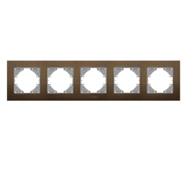 Рамка шоколадний алюміній на 5 місць горизонтальна VIDEX BINERA - фото №2