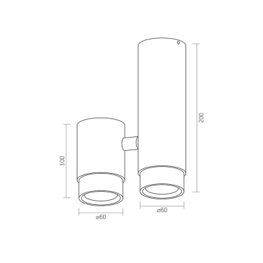Світильник VIDEX під лампу GU10 SPF07 накладний поворотний подвійний білий + чорне кільце - фото №4