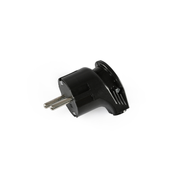 Вилка мережева з/з кутова 16А чорна TITANUM STANDARD - фото