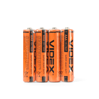 Батарейка сольова Videx R03P/AAA 4шт SHRINK - фото №2