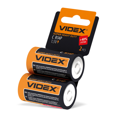 Heavy duty battery Videx R14P/C 2pcs SHRINK CARD - photo