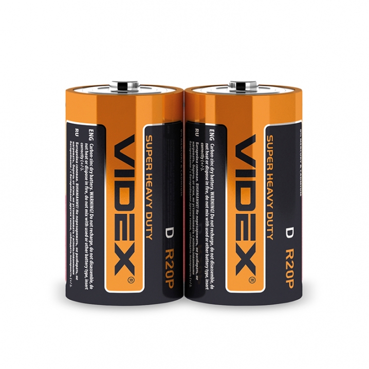 Батарейка сольова Videx R2OP/D 2шт SHRINK