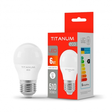 LED лампа TITANUM RED G45 6W E27 4100K 220V 100шт/ящ